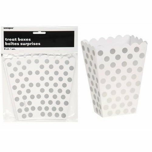 Dots 8 Treat Boxes - Silver - Dollars and Sense