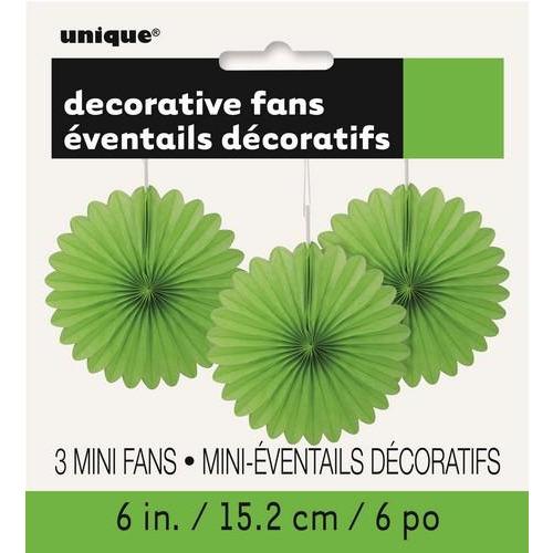 Decorative Mini Fans - Lime Green - Dollars and Sense