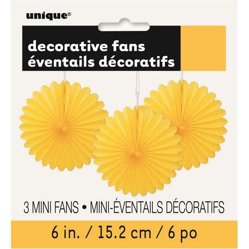 Decorative Mini Fans - Sunflower Yellow - Dollars and Sense