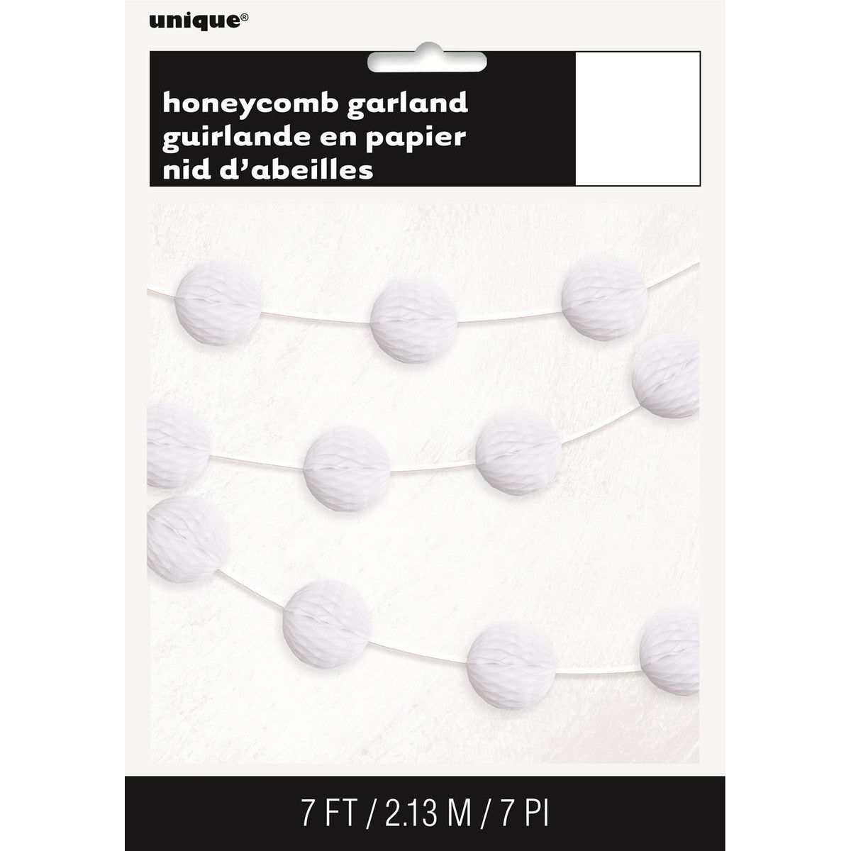 Honeycomb Ball Garland - Bright White - Dollars and Sense