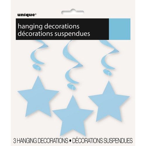 Star Hanging Swirl Decorations  - Powder Blue - Dollars and Sense