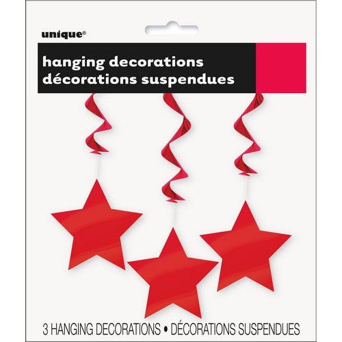 Star Hanging Swirl Decorations - Red - Dollars and Sense