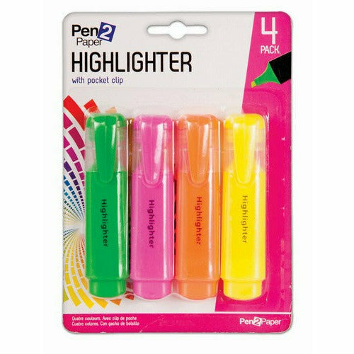 Highlighter with Pocket Clip - Assorted - Dollars and Sense