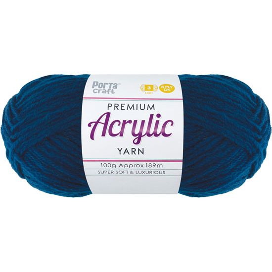 Acryl Yarn 100g 189m 8 Ply Solid 46 Navy SKU 093153 - Dollars and Sense