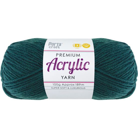 Acryl Yarn 100g 189m 8 Ply Solid 58 Bottle Green SKU 093207 - Dollars and Sense