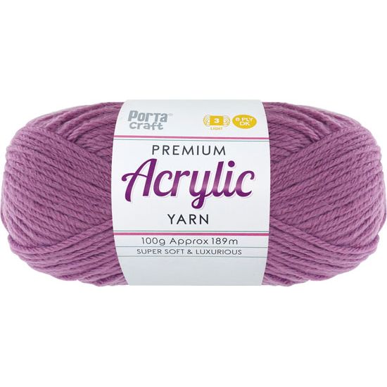 Acryl Yarn 100g 189m 8ply Solid 40 Lilac