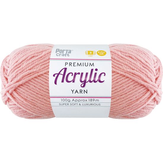 Acryl Yarn 100g 189m 8 Ply Solid 23 Dusty Pink SKU 093290 - Dollars and Sense