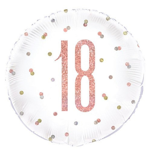 18th Foil Balloon - Rose Gold - Dollars and Sense