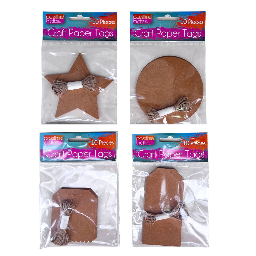 Craft Paper Tags - Assorted Shapes