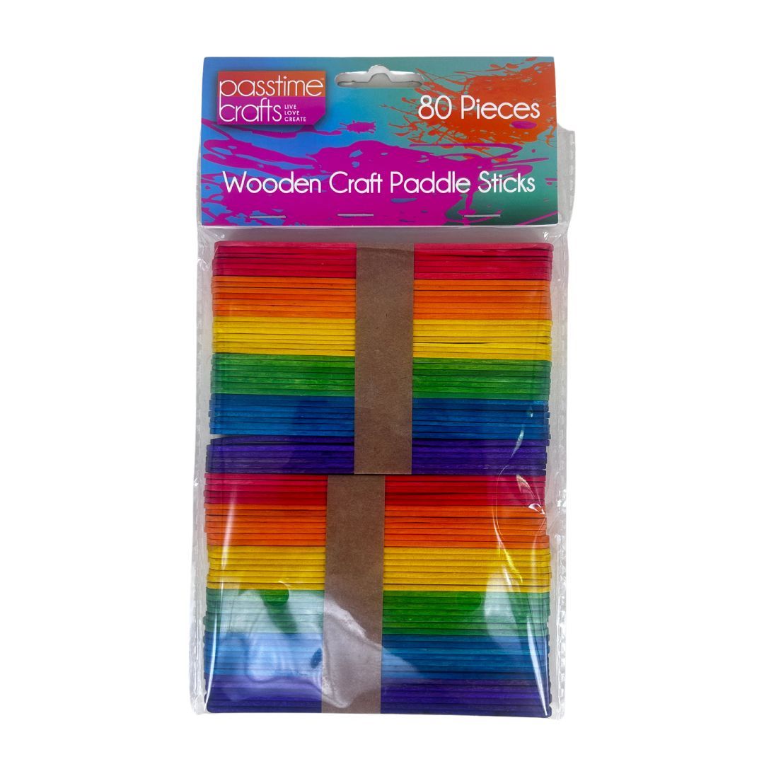 Wood Paddle Sticks - Coloured - Dollars and Sense