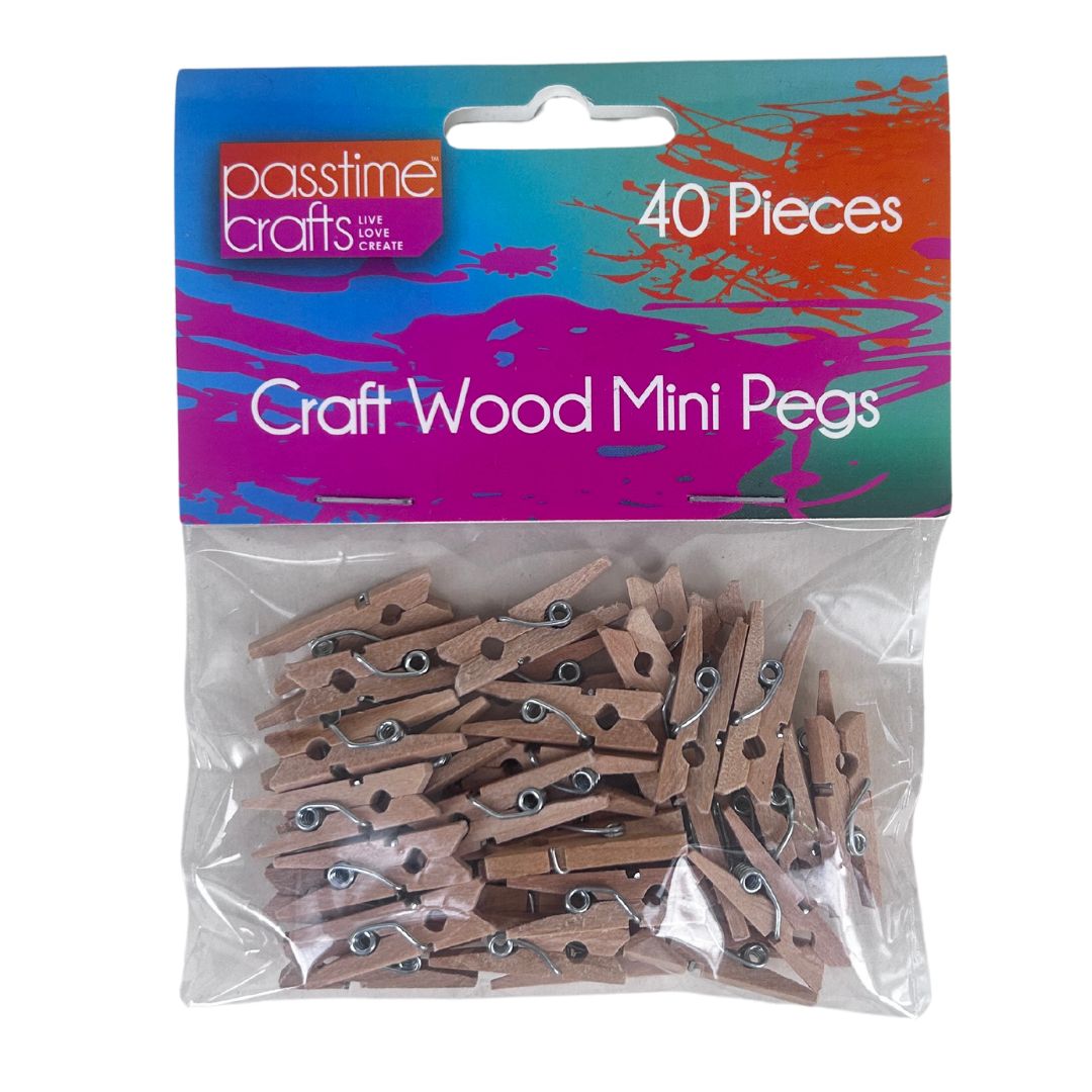 Craft Natural Wooden Mini Pegs