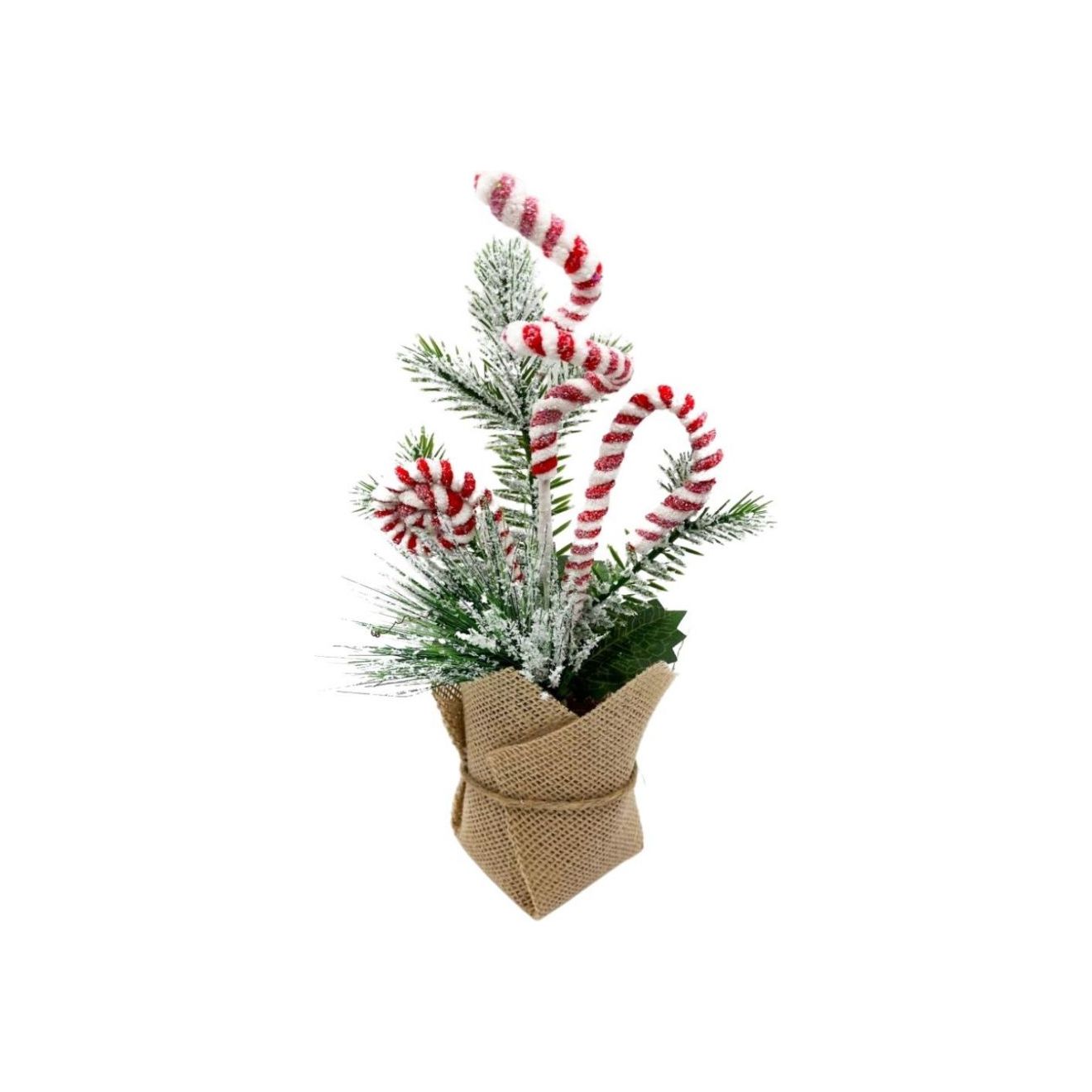 Christmas Candy Cane Burlap - Pot - Dollars and Sense