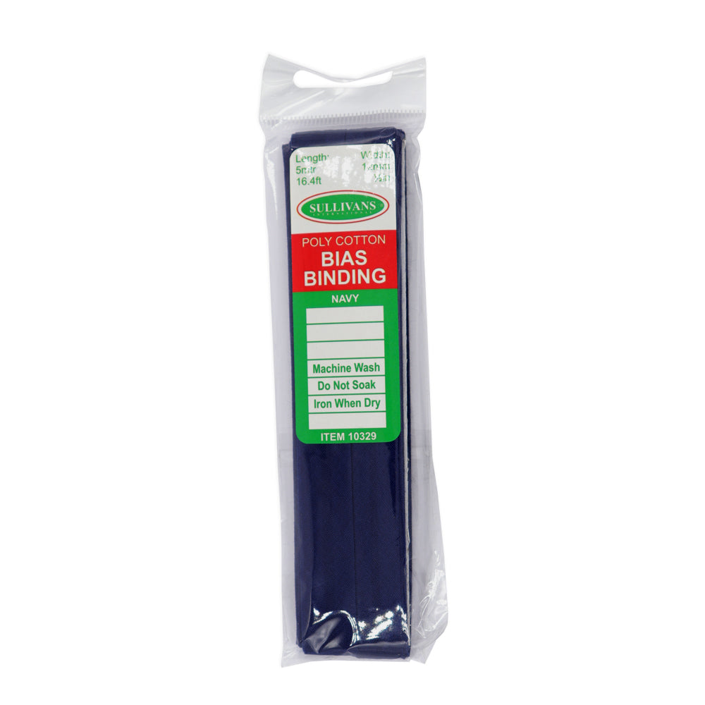 Poly Cotton Bias Binding - Navy - Dollars and Sense