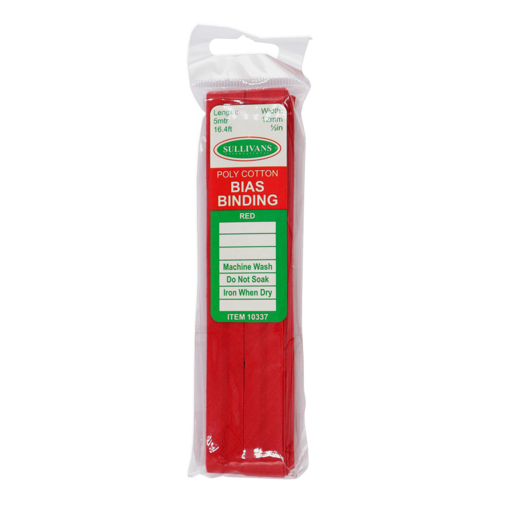 Poly Cotton Bias Binding - Red - Dollars and Sense