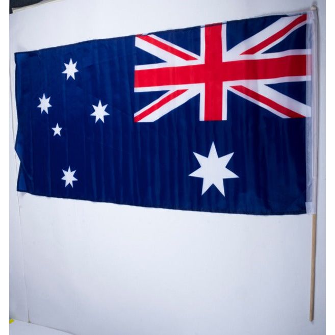 Australian Flag On Wooden Pole - Dollars and Sense