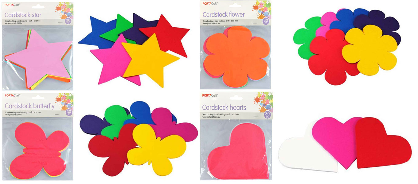 Coloured Cardstock 30pc 4 Asst