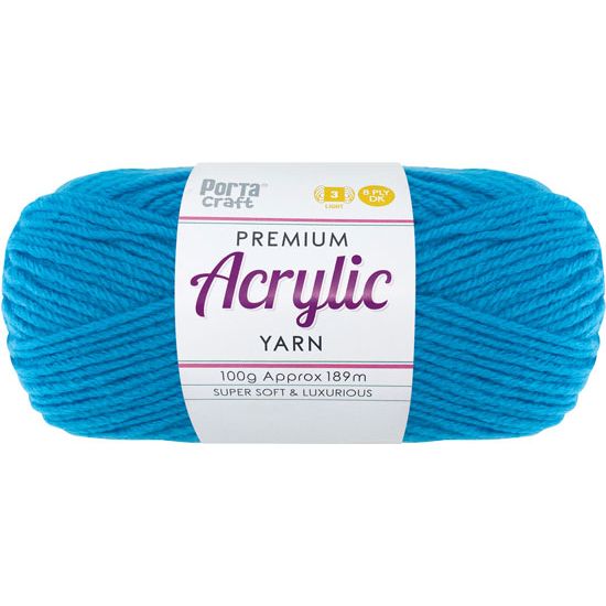 Acryl Yarn 100g 189m 8 Ply Solid 49 Hot Blue SKU 122617 - Dollars and Sense