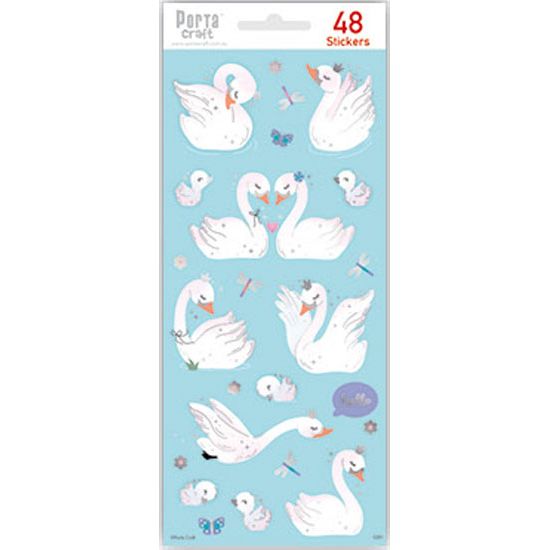 Sticker Sheet - Swans SKU 128152.02H - Dollars and Sense