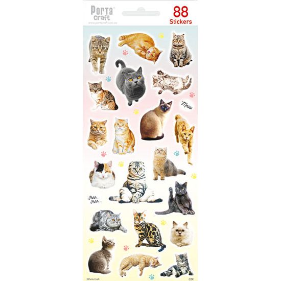 Sticker Sheet - Cats SKU 128152.05R - Dollars and Sense