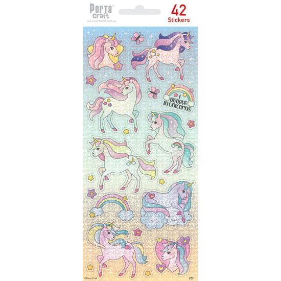 Sticker Sheet - Unicorns SKU 128152.25F - Dollars and Sense