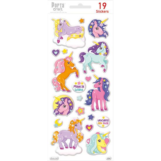 Sticker Sheet - Unicorns SKU 128152.25H - Dollars and Sense
