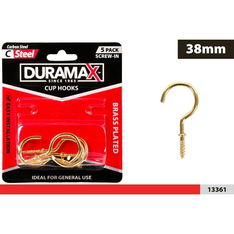 Cup Hooks - Brass