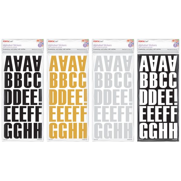 Alpha Sticker 54 Block 4 Assorted 4 Sheets SKU 135365 - Dollars and Sense