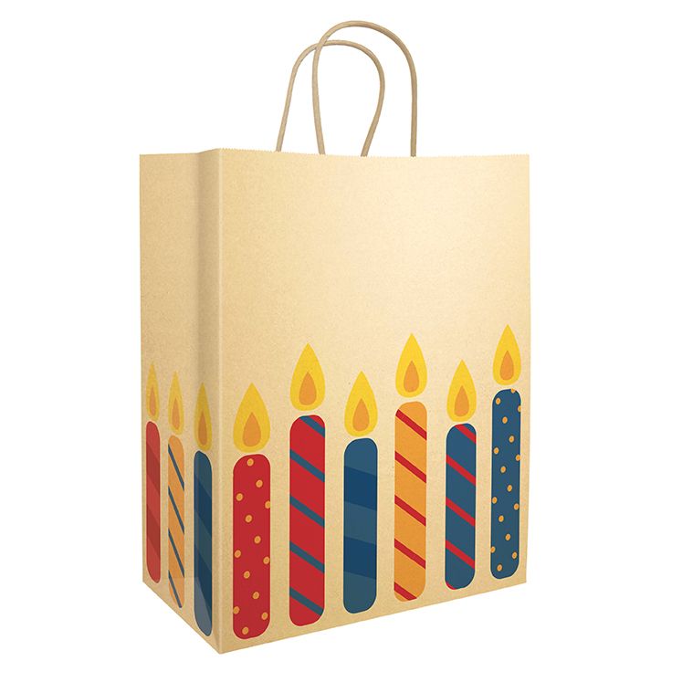 Gift Bag Kraft 114x140x80mm SM 3pk Candles