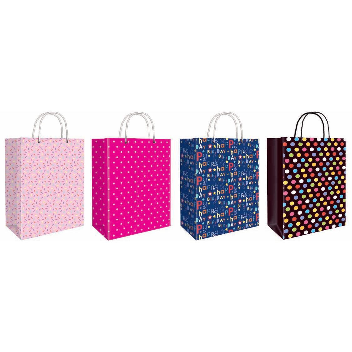Gift Bags Everyday 324x455mm XL wTag 4 Asst