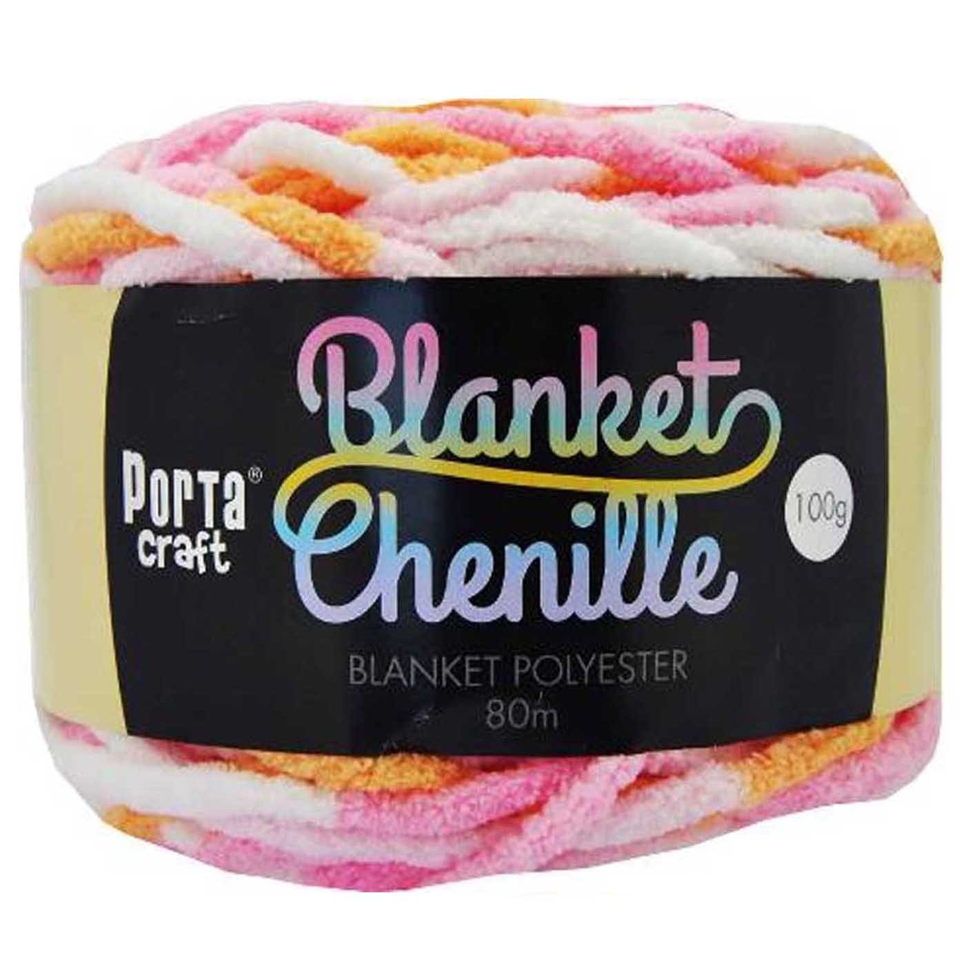 Chenille Blanket Yarn 100g 80m Multi Toastd Mallow