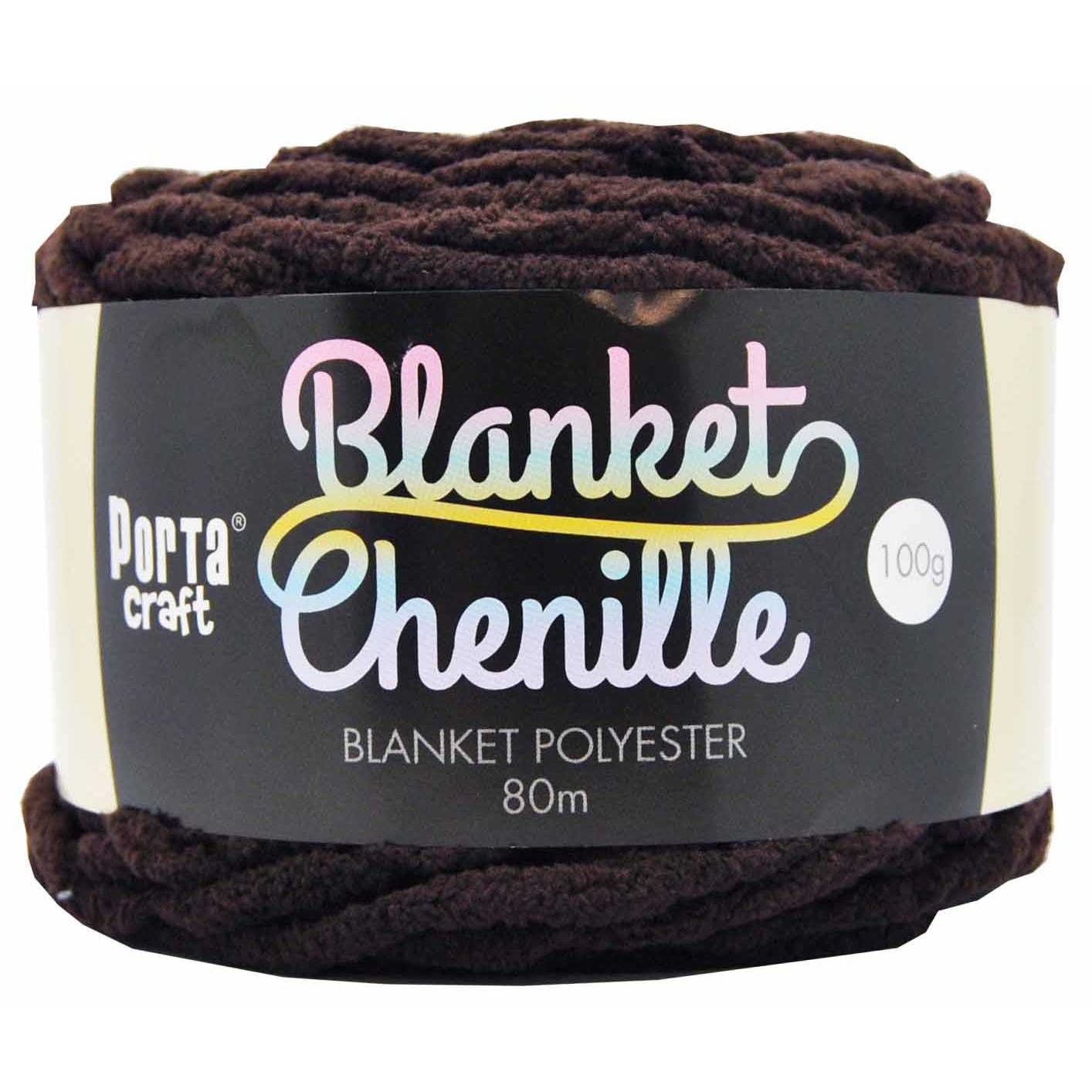 Chenille Blanket Yarn 100g 80m Solid 04 Chocolate
