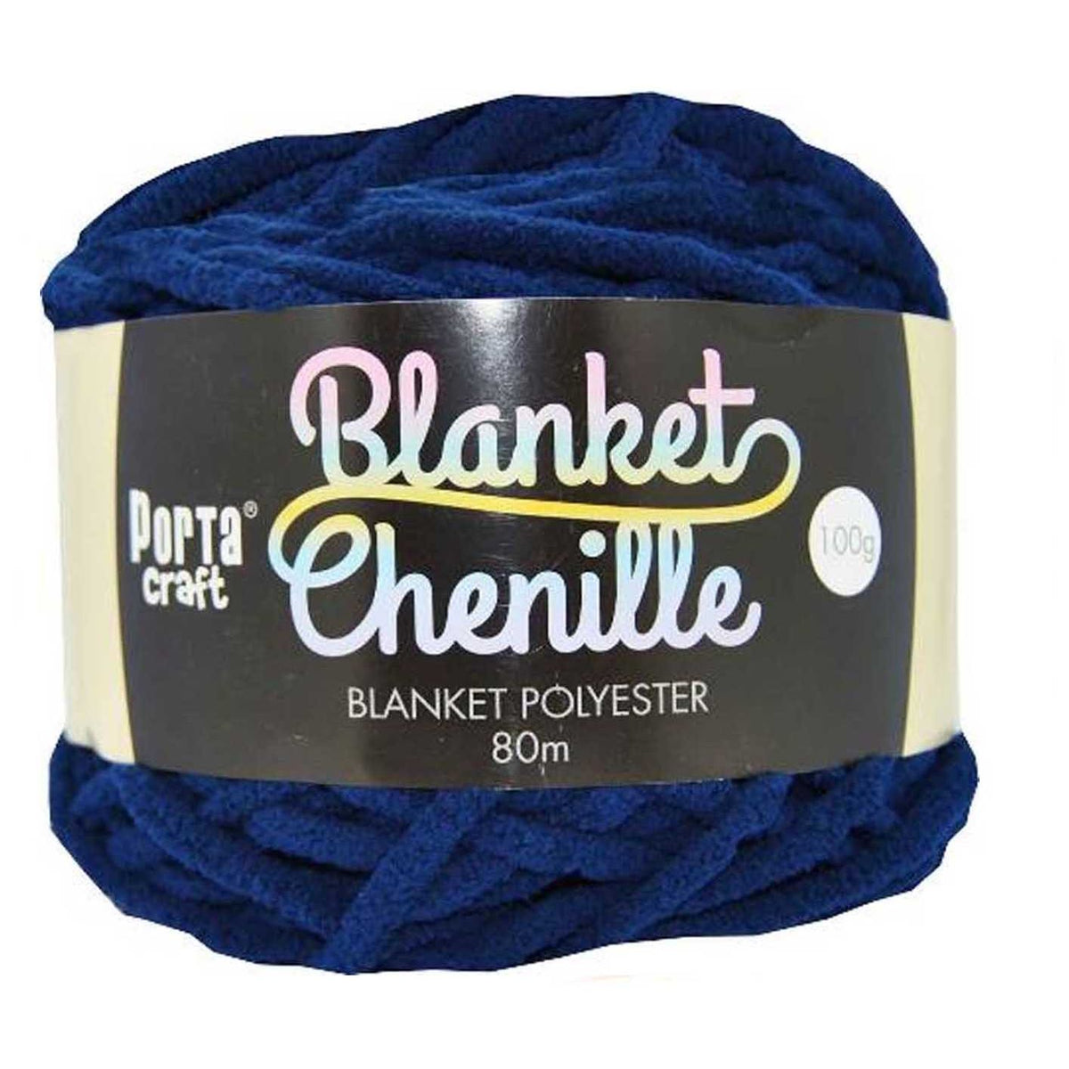 Chenille Blanket Yarn 100g 80m Solid 32 Dark Blue SKU 151426 - Dollars and Sense