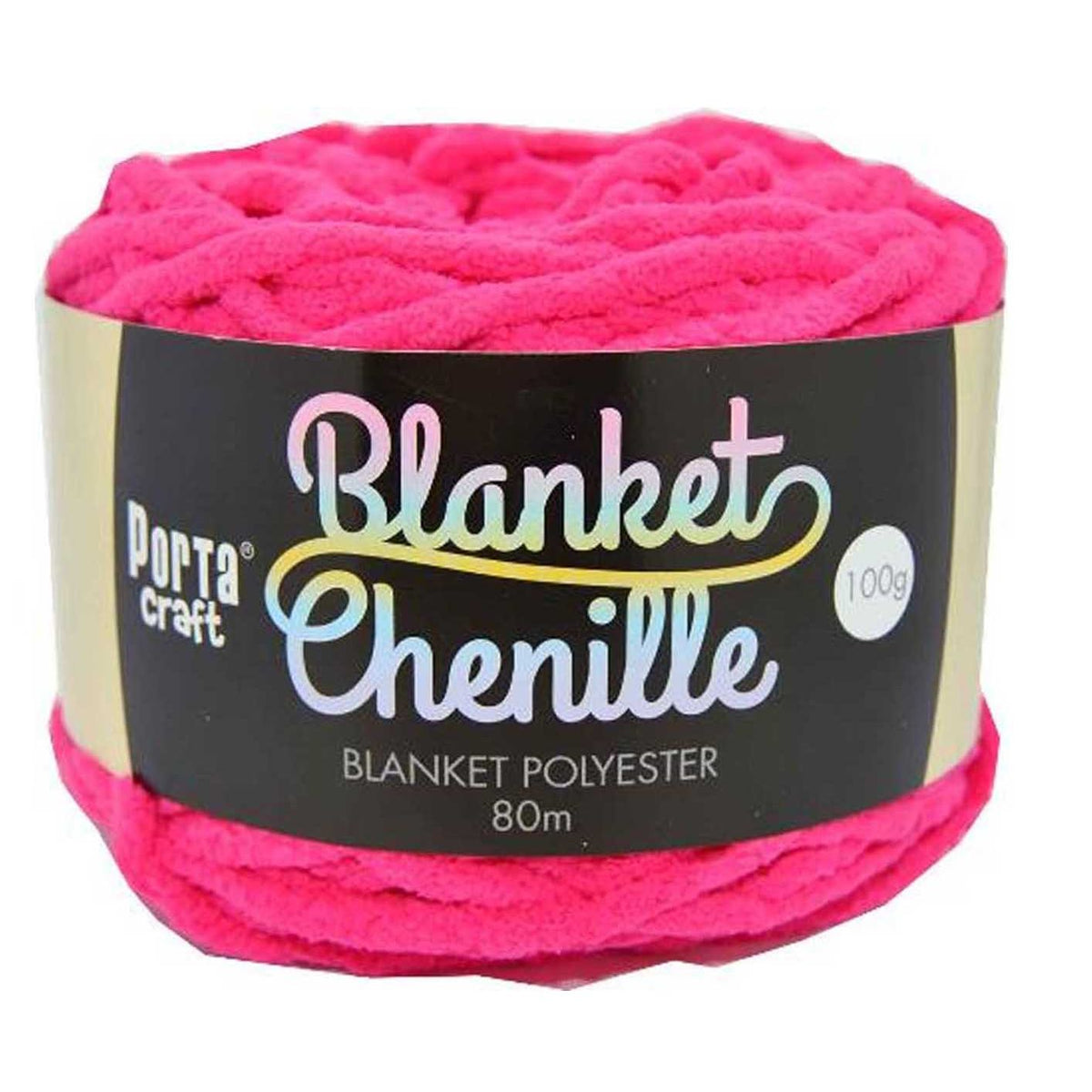 Chenille Blanket Yarn 100g 80m Solid 23 Hot Pink SKU 151471 - Dollars and Sense