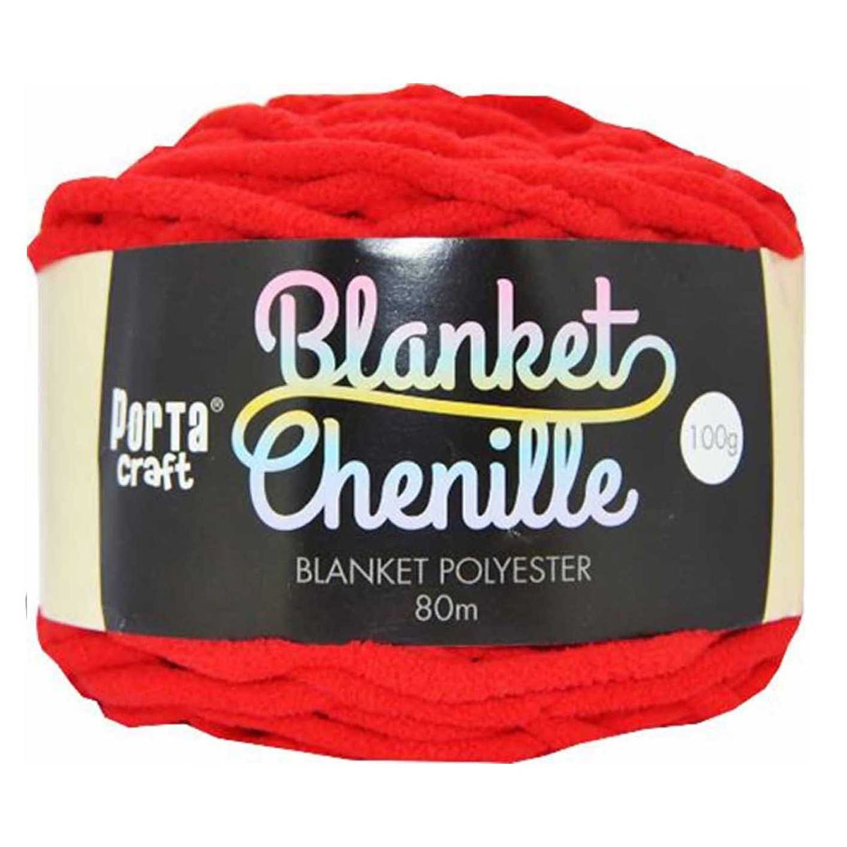Chenille Blanket Yarn 100g 80m Solid 19 Red SKU 151518 - Dollars and Sense