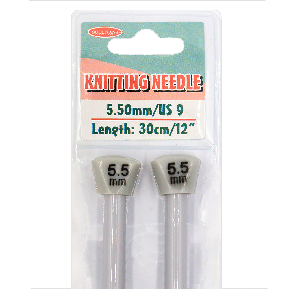 Knitting Needles Grey 30cm - 5.5mm - Dollars and Sense