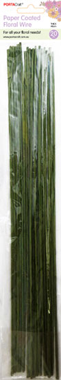 Florist Wire 3mm (9 gauge) 40cm 20pk Paper Wrap