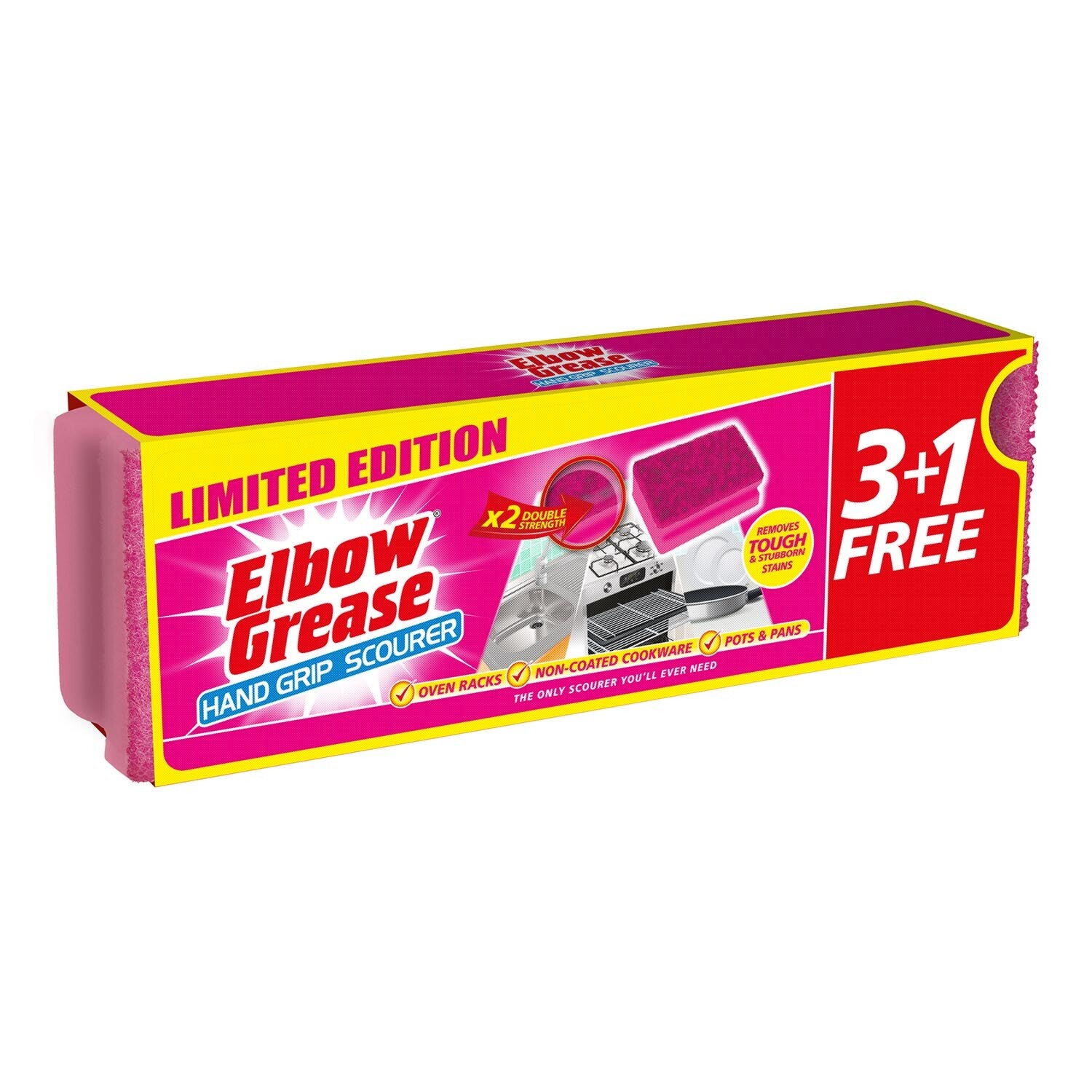 Elbow Grease Pink Scourer 4pk - Dollars and Sense