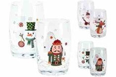SET OF 2 XMAS DRINKING GLASS 10CM 300ML