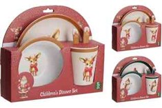 5PC MELAMINE DINNER SET 3ASS