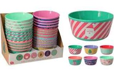 1PC XMAS MELAMINE BOWL 750ML 14CM 6ASST