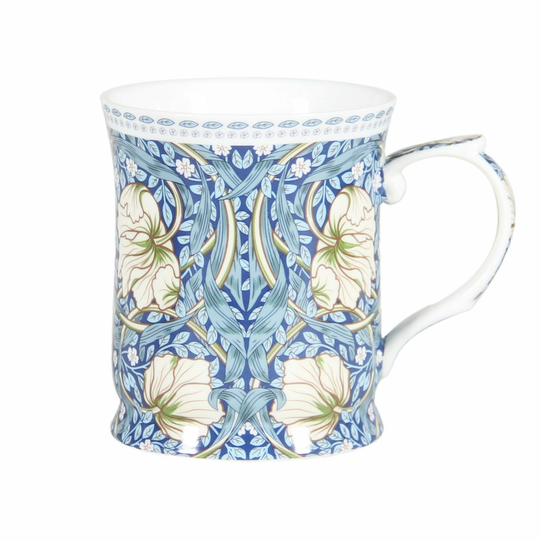 William Morris Blue Flower 415ccMug - Dollars and Sense