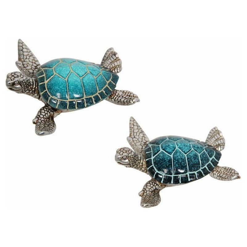 Blue Turtle with Silver Body 12.5cm - Dollars and Sense