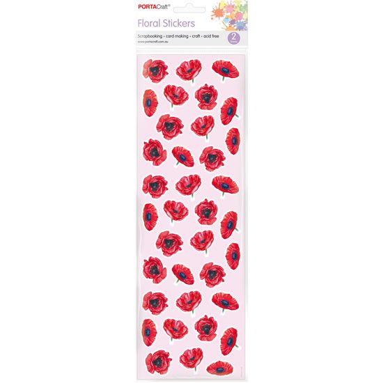 Sticker Sheet - Poppies SKU 190395 - Dollars and Sense