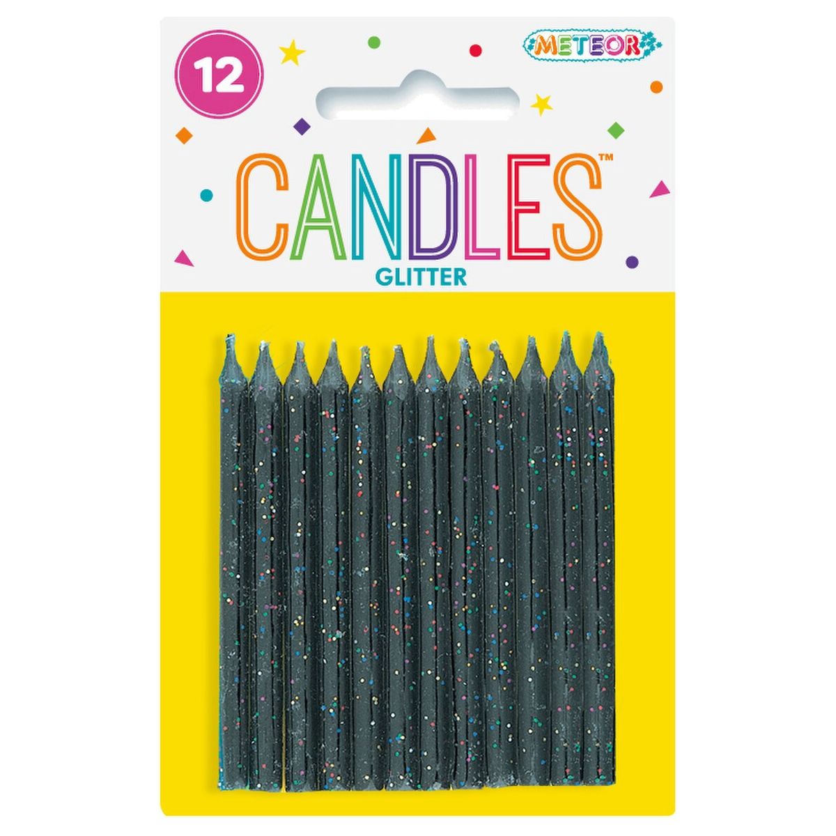 Glitter Birthday Candles - Black - Dollars and Sense