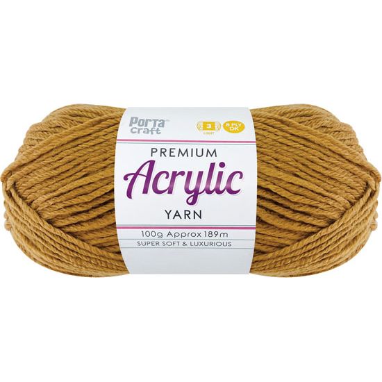 Acryl Yarn 100g 189m 8ply Solid 06 Caramilk