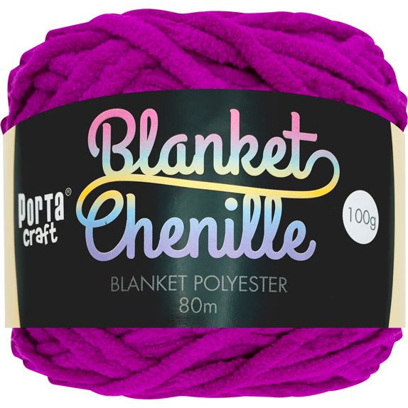 Chenille Blanket Yarn 100g 80m Solid 21 Mulberry SKU 195079 - Dollars and Sense