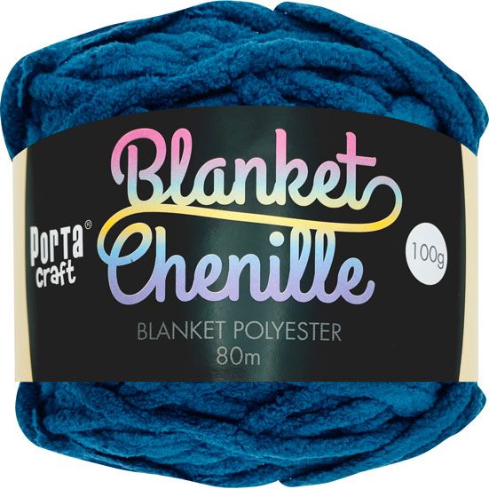 Chenille Blanket Yarn 100g 80m Solid 33 Navy SKU 195123 - Dollars and Sense