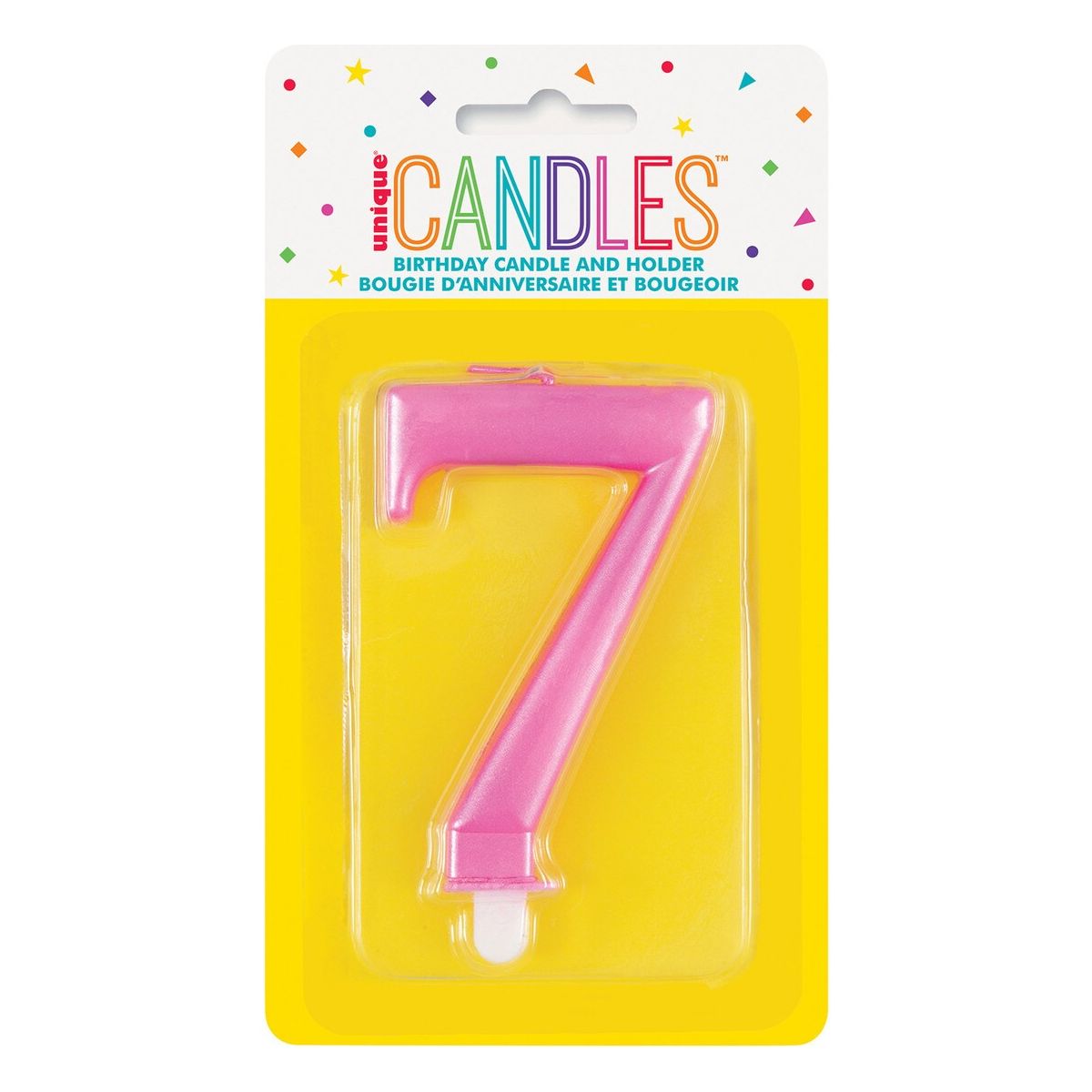 Birthday Candle Number 7 - Metallic Pink - Dollars and Sense