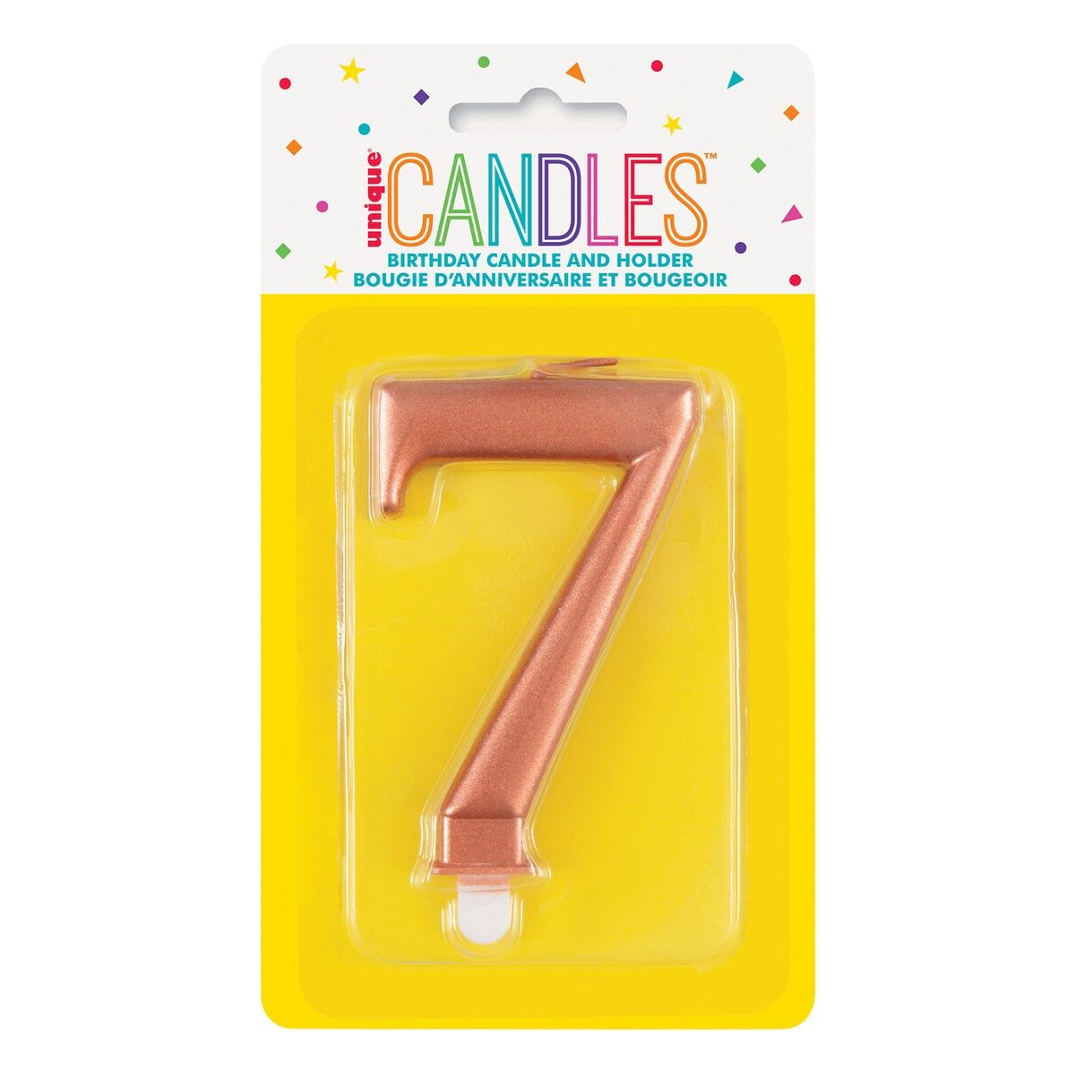 Birthday Candle Number 7 - Metallic Rose Gold - Dollars and Sense