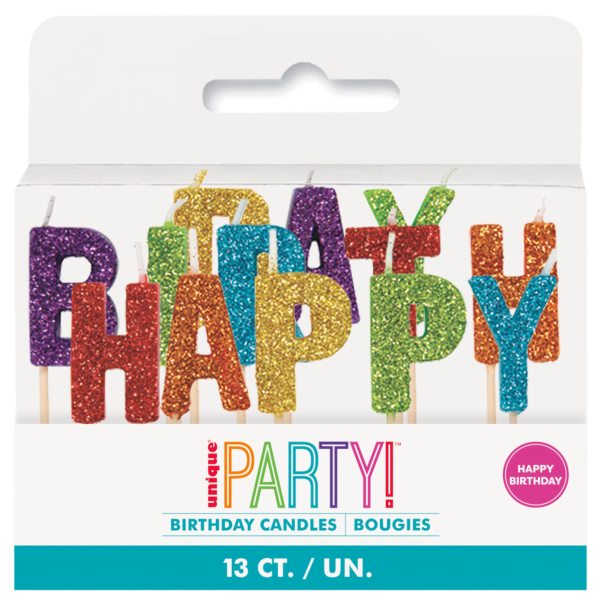 Happy Birthday Pick Candles - Rainbow Glitz - Dollars and Sense